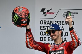 Bagnaia celebra vitória em Jerez